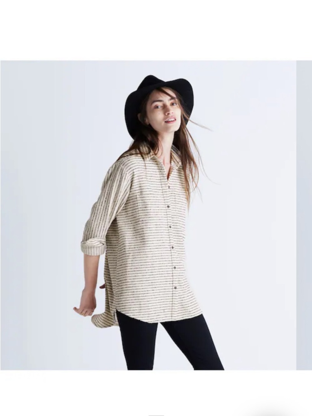 Madewell Flannel Oversized Ex-Boyfriend Shirt in Mick Stripe